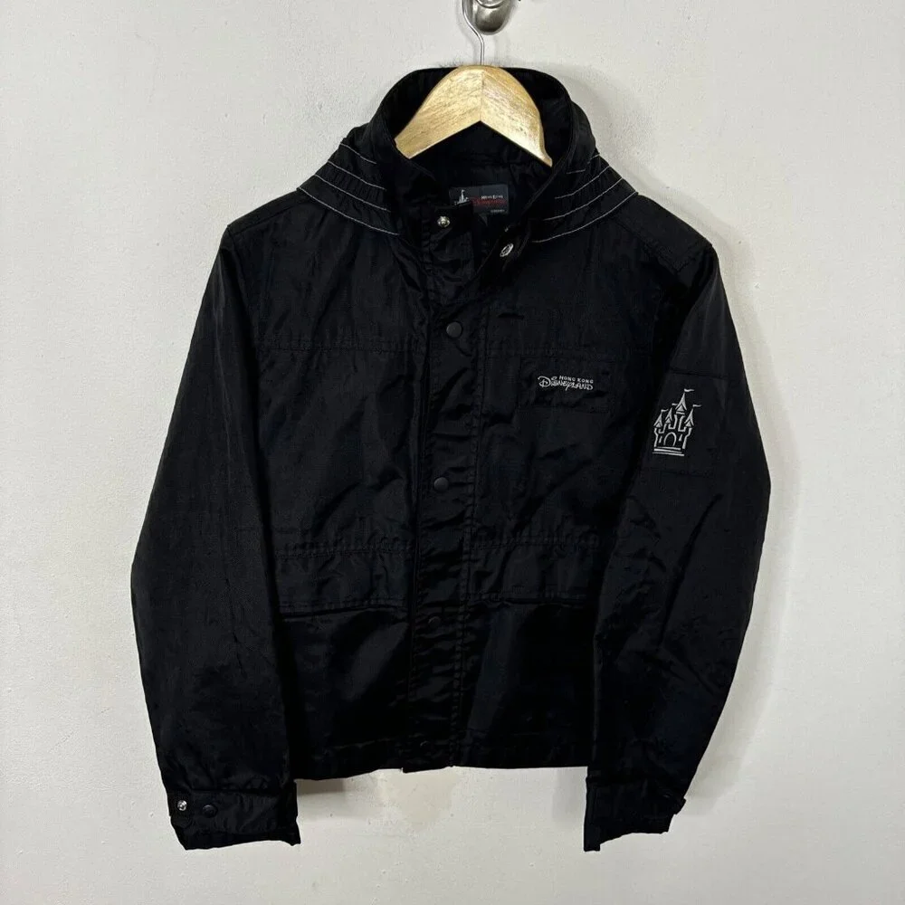 Disneyland Hong Kong Men S Black‎ Jacket Castle Embroidered